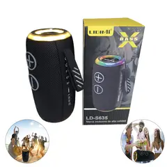 GENERICO - Mini Parlante Portátil Lidimi LD-S635 20W Luces RGB y Bluetooth -Negro