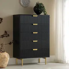 R&R MUEBLES - Cómoda Moderna Xaiah Negro