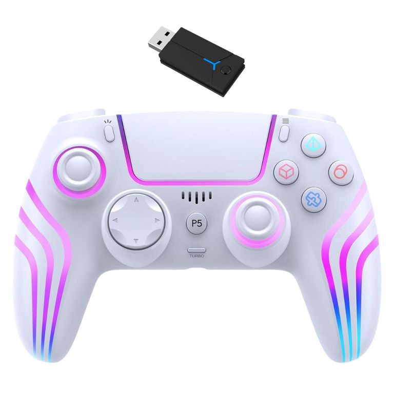 Mando Inalámbrico PS5 PS4 PC Switch RGB Bluetooth Vibración y Sensor