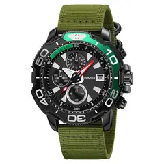 SKMEI - Reloj Hombre Adventure Analógico Cronómetro Fecha Verde 9381