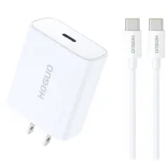 HOGUO - Cargador 30W PD compatible Samsung y iPhone USB-C incluye cable C to C