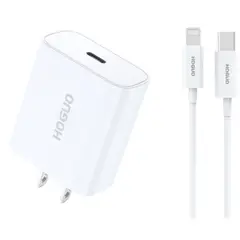 HOGUO - - Cargador 30W PD compatible Samsung iPhone con cable USB-C a Lightning