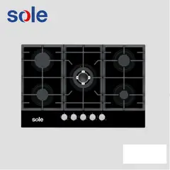 SOLE - ENCIMERA VIDRIO TEMPLADO A GAS 77CM 5H SOLCO058V2