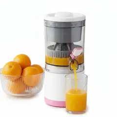 GENERICO - Exprimidor Eléctrico de Naranjas y Frutas Portátil Recargable Rosa