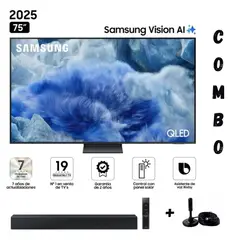 SAMSUNG - Televisor 75" 4K QLED Q8F VISION IA QN75Q8FAAGXPE - 2025 + Soundbar + Antena