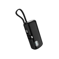 HOGUO - - Mini Power Bank 5000mAh Display LED 22.5 W c/cables - Negro