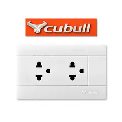 CUBULL - CAJA DE 10 TOMACORRIENTE UNIVERSAL DOBLE EMPOTRABLE BLANCO