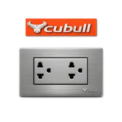 CUBULL - CAJA DE 10 TOMACORRIENTE UNIVERSAL DOBLE EMPOTRABLE PLATEADO