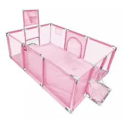 EVERBEST - Corralito Para Bebé Corral Infantil Gimnasio De Juegos Rosa