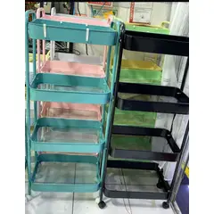 GENERICO - CARRITO ORGANIZADOR MULTIUSO 4 NIVELES METAL VERDE