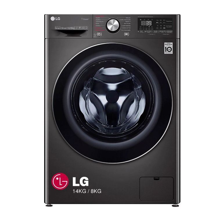 Lavaseca de Carga Frontal 14 Kg de Lavado y 08 Kg de Secado WD14BVC2S6C Negro acero