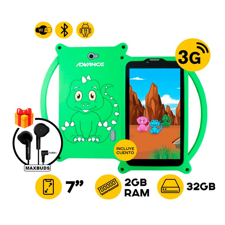 INTRO TR6955 7″ 32GB 2GB Verde + Maxell Eb-95