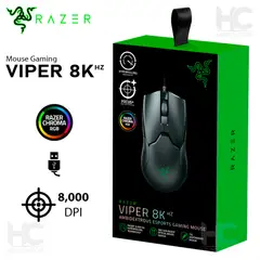 RAZER - Mouse VIPER 8KHZ FOCUS+ Ambidiestro RGB