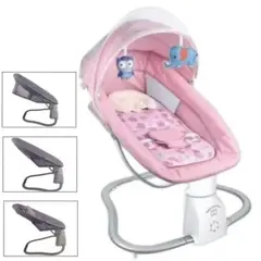 GENERICO - Silla Mecedora a control remoto para bebe ROSA