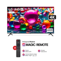 LG - TELEVISOR 43 UHD AI UA73 4K Smart TV - 2025 + Magic Remote