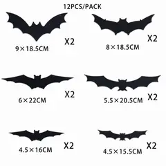 PIA COPELLO STORE - Set de 12 Piezas de Decoración Murciélagos