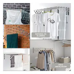 GENERICO - Pack4 Soporte para Ropa en Exteriores en Color Plateado