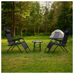 ATLETIS - Set de playa o terraza silla Reposera Zero Gravity + Mesa Plegable