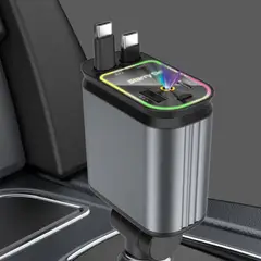 GENERICO - Cargador de Auto 4 en 1 con Proyector y Luz LED Ambiental