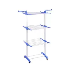 GENERICO - Pack2 Tendedero de Ropa Plegable 3 Niveles en Color Celeste