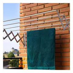 GENERICO - Pack4 Soporte para Ropa en Exteriores en Color Plateado