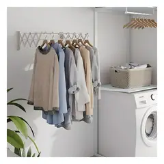 RYBIU IMPORT - Pack4 Tendero para Secar Prendas Plateado Y+Regalo Stickers