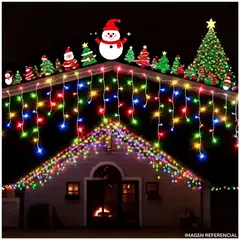 INSPIRA MARKET - Cortina Luces Led Decoración Navidad Multicolor 3M Extensible