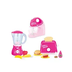 GENERICO - Set juguete batidora licuadora y tostadora rosa