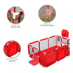 EVERBEST - Corral Para Bebé Corral Infantil Gimnasio De Juegos Rojo