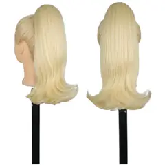 GENERICO - EXTENSIONES DE COLA DE FIBRA FUTURA RETRO DE 35CM DE LARGO Y 115GR CON 2 CLIP Y LIGA AJUSTABLE - RUBIO EXTRA CLARO I