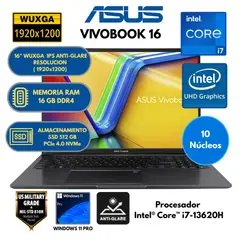 ASUS - Laptop VIVOBOOK 16 INTEL CORE i7-RAM 16 GB SSD 512 GB 16" WUXGA IPS Windows 11