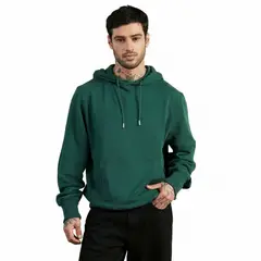 DROP THE LABEL - Hoodie Verde Pino Algodón Peruano Polera con Capucha