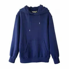 DROP THE LABEL - Hoodie Azul Índigo Algodón Peruano Polera con Capucha