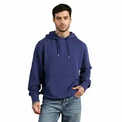 DROP THE LABEL - Hoodie Azul Índigo Algodón Peruano Polera con Capucha