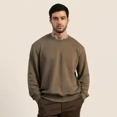 DROP THE LABEL - Polera Marrón Hombre 100% Algodón Peruano