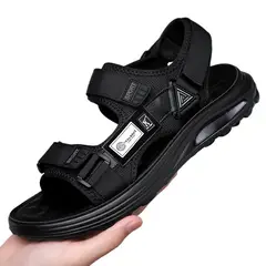 TIOZONEY - Sandalias abiertas para hombre-Negro