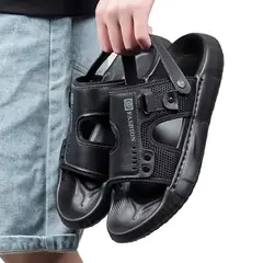 TIOZONEY - Sandalias abiertas para hombre-Negro