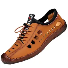 TIOZONEY - Sandalias abiertas para hombre-Amarillo