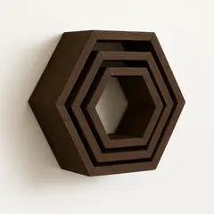 NACIONAL - Repisa Hexagonal Flotante de Melamina Pack x 3UND diferente - FAMUZE