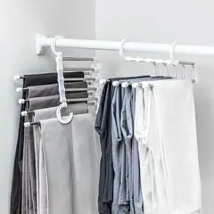 KAST PE - Pack x4 organizador colgador de pantalón 5 en 1 - Blanco
