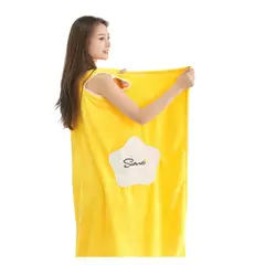 GENERICO - Toalla Bata de baño suave de microfibra Amarillo - 66 x 135 CM