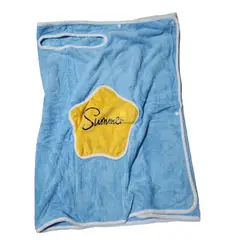 GENERICO - Toalla Bata de baño suave de microfibra Azul - 66 x 135 CM