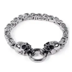 GENERICO - Pulsera Cadena Con Cabeza De Lobo Color Plata Para Hombre