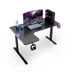 GENERICO - Escritorio Gamer Haven Liftdesk D2200 Textura Fibra de Carbono RGB