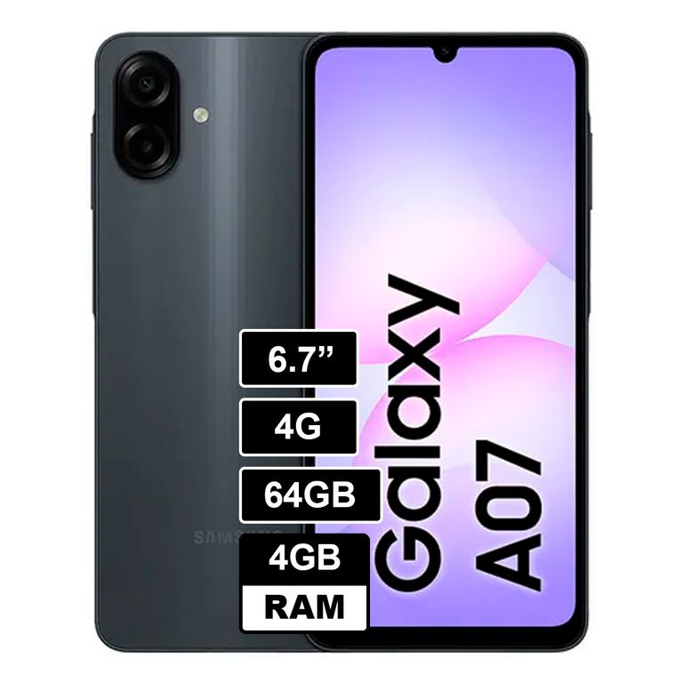 Galaxy A07 67 4GB RAM 64GB cámara principal 50MP + 2MP frontal 8MP black