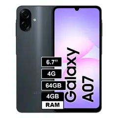 SAMSUNG - Galaxy A07 67 4GB RAM 64GB cámara principal 50MP + 2MP frontal 8MP black