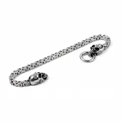 GENERICO - Pulsera Cadena Con Cabeza De Lobo Color Plata Para Hombre
