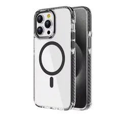 GENERICO - CaseFunda protectora magnética transparente para iPhone15 promax Negro