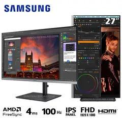 SAMSUNG - Monitor 27” Essential S4 IPS FHD 100Hz 4ms Pivote
