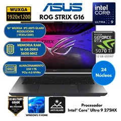 ASUS - Laptop ROG STRIX G16 INTEL CORE ULTRA 9 -RAM 16GB SSD 1 TB 16" WUXGA IPS Windows 11 HOME
